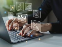 hand-businessman-working-r-d-icon-research-development-laptop-screen_112554-964